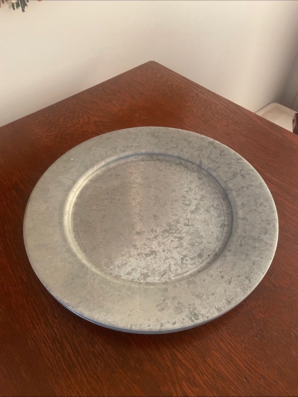 Classic Pewter Charger Plate - Silver set of 5